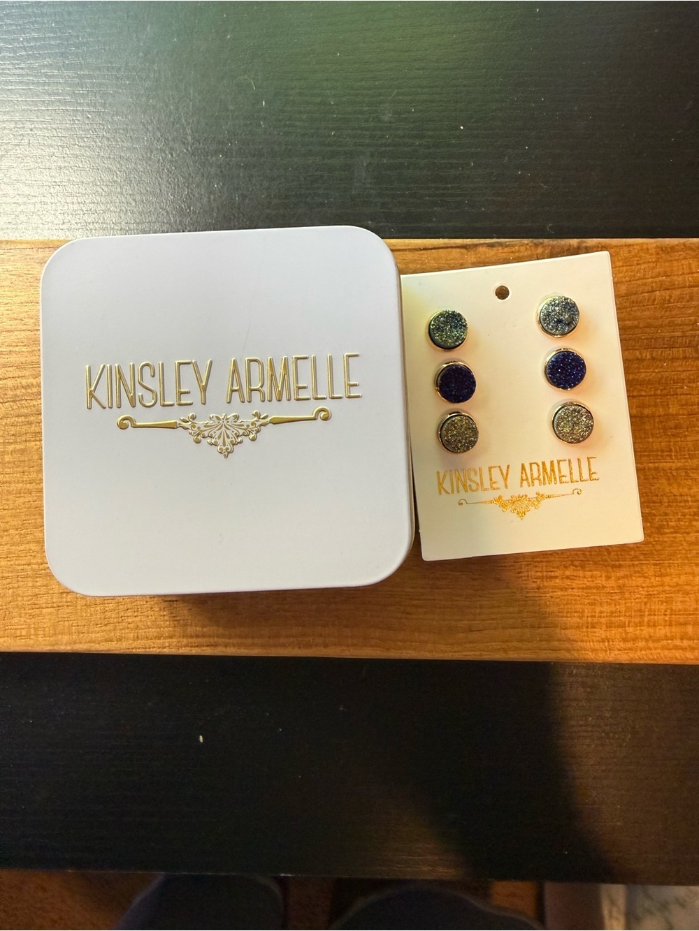 Kinsley Armelle Set of Three Druzy Earrings New